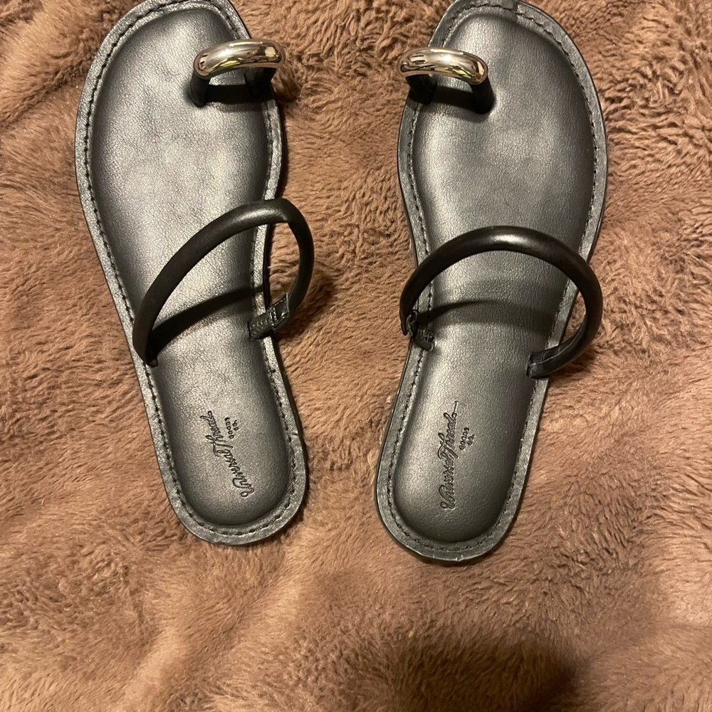 Black Leather Sandals